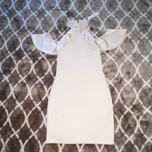 Alice+Olivia Champagne Ebony Cold-shoulder Cocktail Dress size:2(XS)Length:short